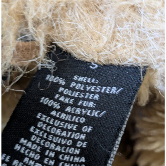 Baby Phat Girls Brown Tan Faux Fur Coat Size Small Y2K Penny Lane Embroidered - Picture 5 of 16